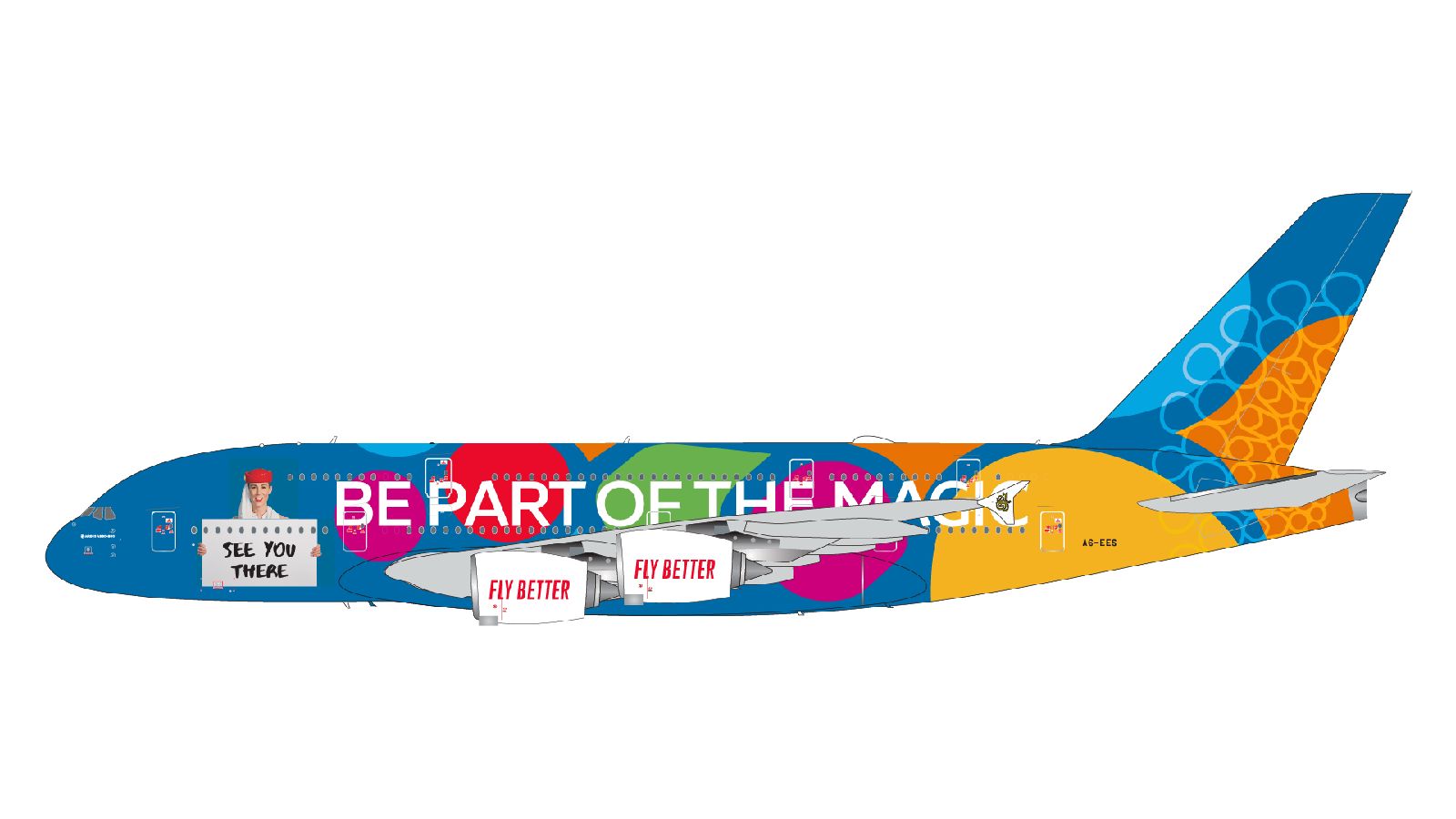 G2UAE1409 GEMINI 200 Emirates / エミレーツ航空 A380 A6-EES Destination Dubai / Be Part Of The Magic スタンド付 1:200 完売しました