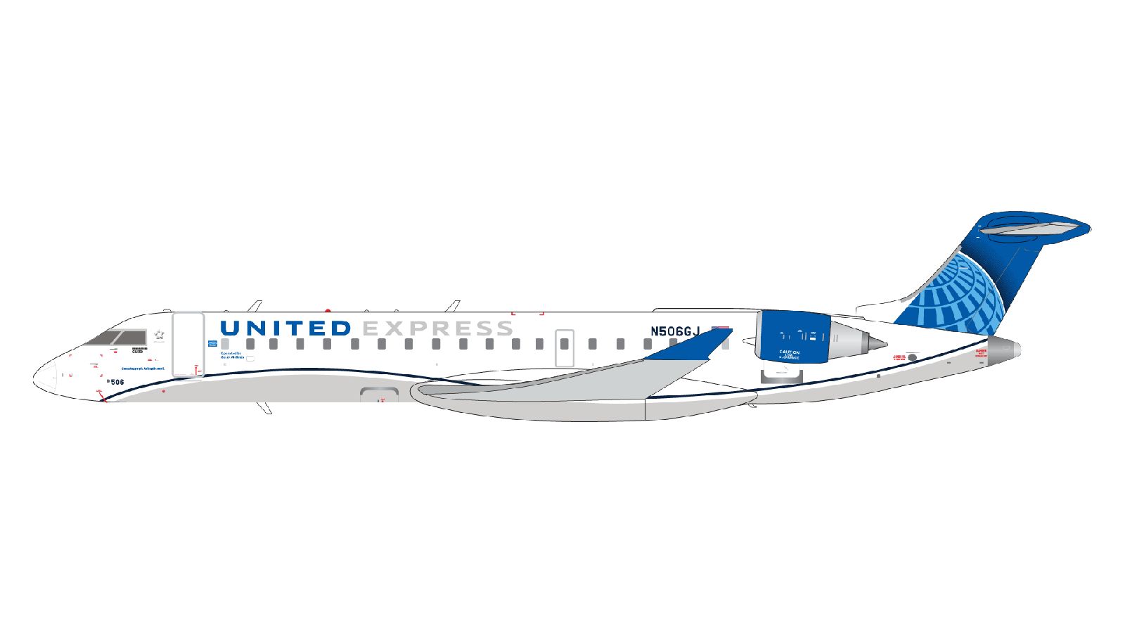 G2UAL1405 GEMINI 200 United Express / ユナイテッドエクスプレス CRJ-550 N506GJ  スタンド付 1:200 お取り寄せ