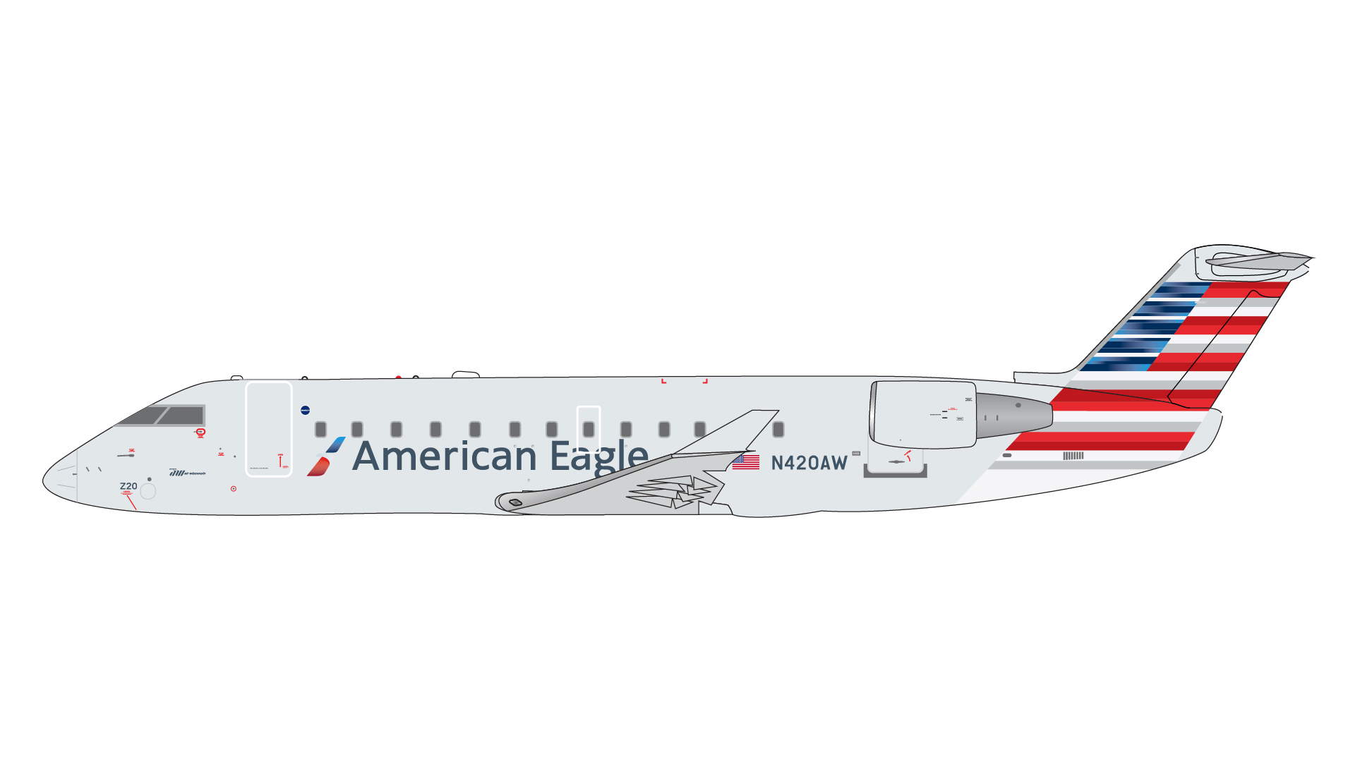 GJAAL2367 GEMINI JETS American Eagle / アメリカン・イーグル CRJ200LR N420AW 1:400