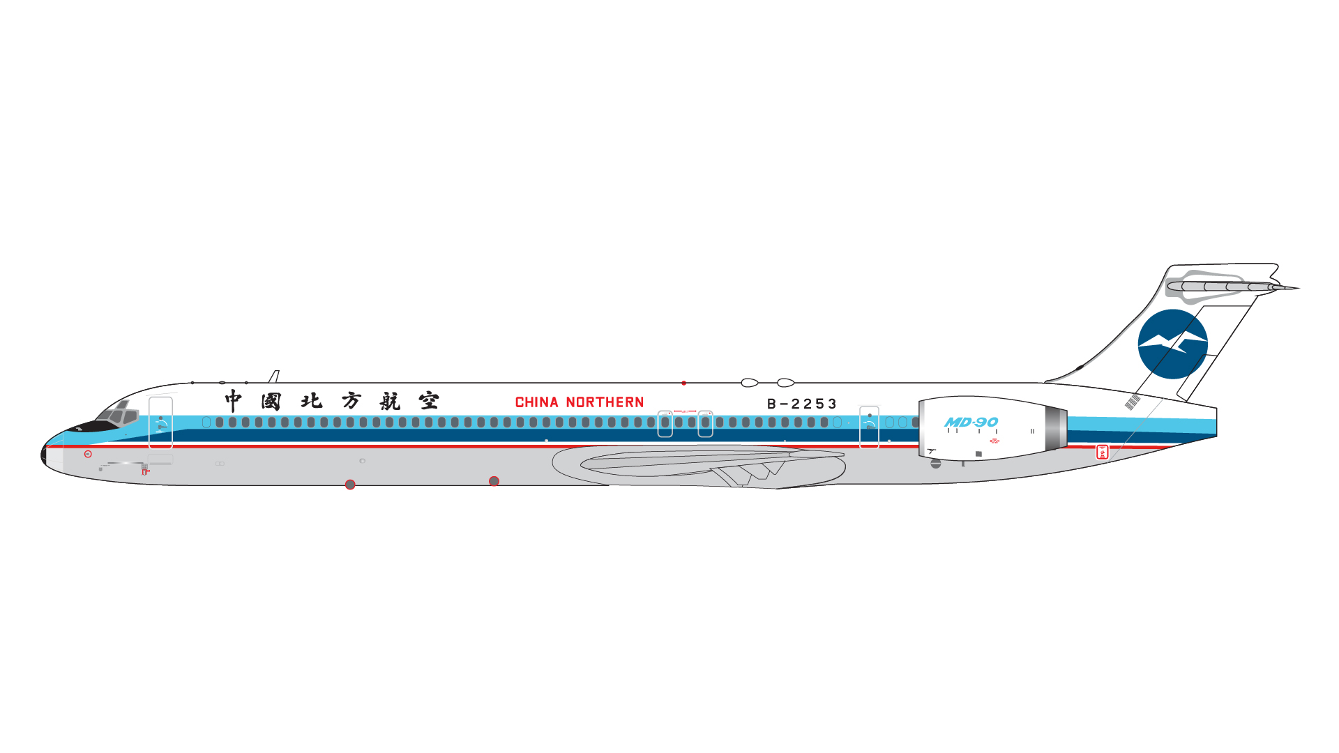 GJCBF2347 GEMINI JETS China Northern Airlines / 中国北方航空 MD-90-30 B-2253 1:400