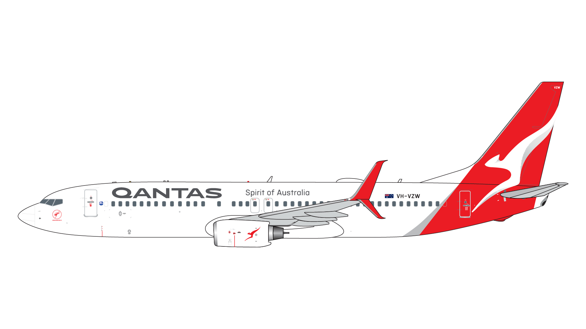 GJQFA2371 GEMINI JETS Qantas Airways / カンタス航空 B737-800S VH-VZW 1:400