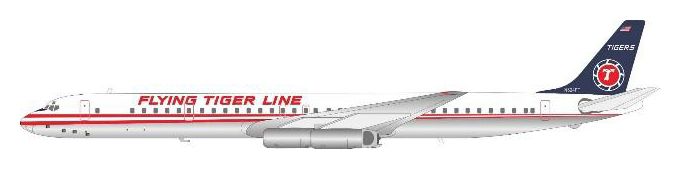 863FT1125P IN Flight200 Flying Tiger Line / フライング・タイガー・ライン Polished DC-8-63 N624FT スタンド付き 1:200 メーカー完売 IN Flight200 1:200 Flying Tiger Line / フライング・タイガー・ライン DC-8 亜鉛ダイキャスト製