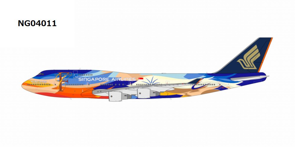 NG04011 NG MODELS Singapore Airlines / シンガポール航空 Tropical livery B747-400 9V-SPL 1:400 お取り寄せ