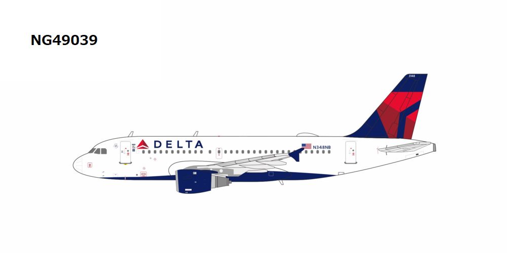 NG49039 NG MODELS Delta Air Lines / デルタ航空 large title A319-100 N348NB 1:400 お取り寄せ