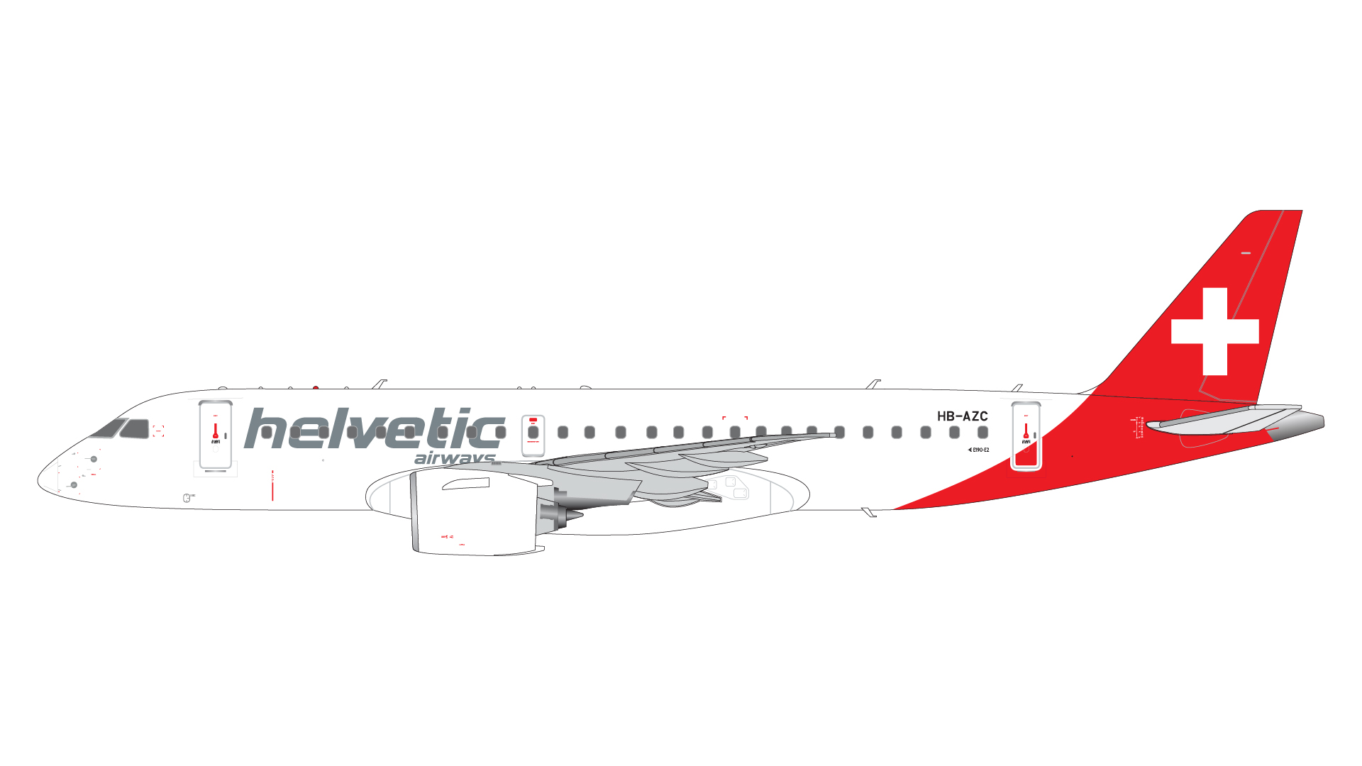 G2OAW1388 GEMINI 200 HELVETIC / ヘルヴェティック・エアウェイズ E190-E2 HB-AZC  スタンド付 1:200 お取り寄せ