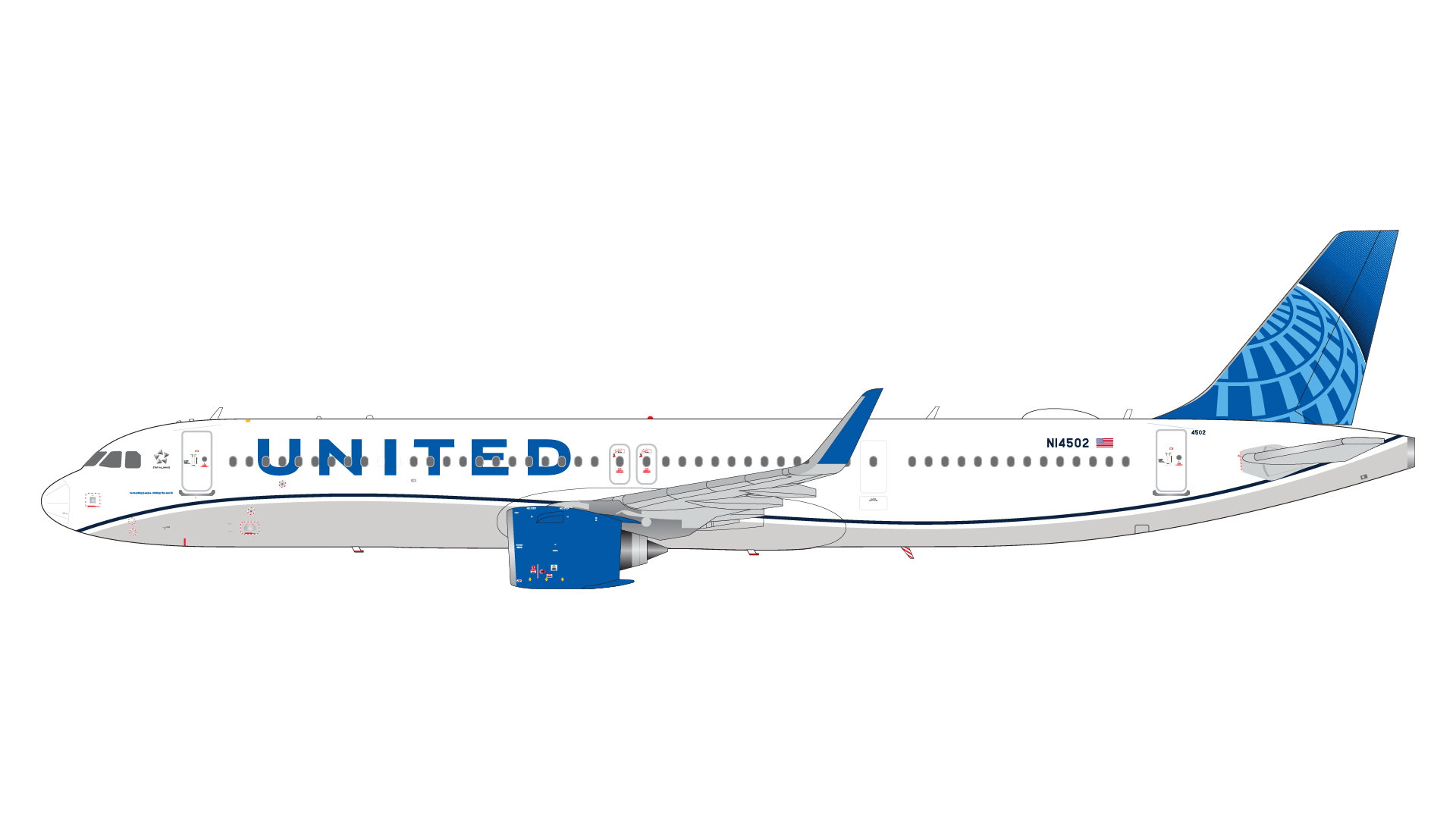 G2UAL1425 GEMINI 200 United Airlines / ユナイテッド航空 A321neo N14502 upgraded stand アップグレードスタンド付 1:200 お取り寄せ