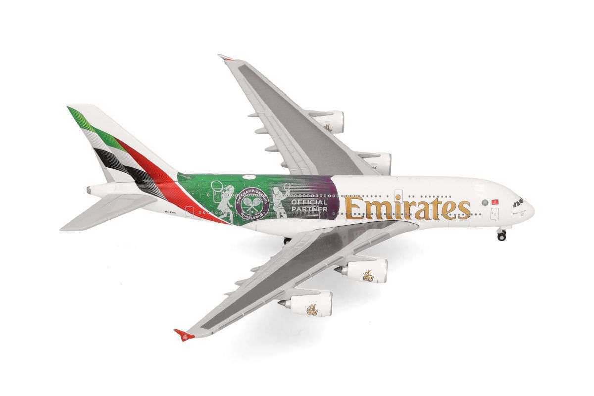 538664 Herpa Emirates / エミレーツ航空 A380 A6-EOE Wimbledon Official Partner 1:500 メーカー完売 Herpa 1:500 Emirates / エミレーツ航空 A380 亜鉛ダイキャスト製