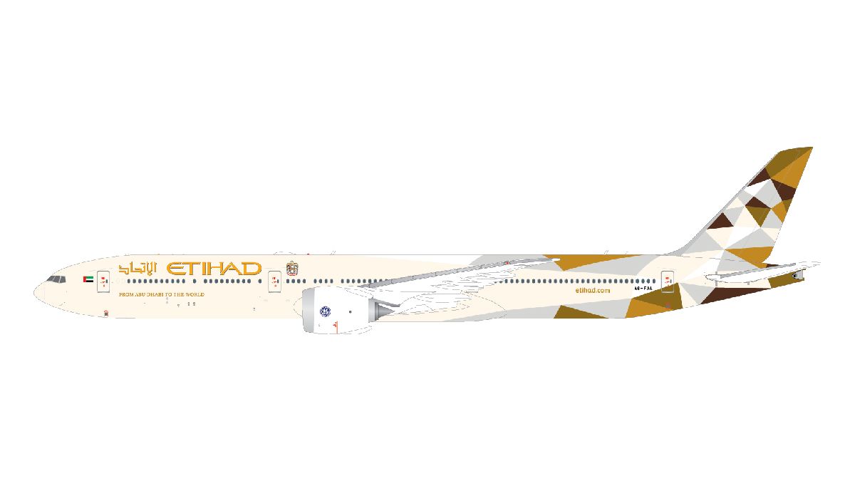G2ETD1321 GEMINI 200 Etihad Airways / エティハド航空 B777-9 A6-FAA with optional folded wingtips スタンド付 1:200 お取り寄せ