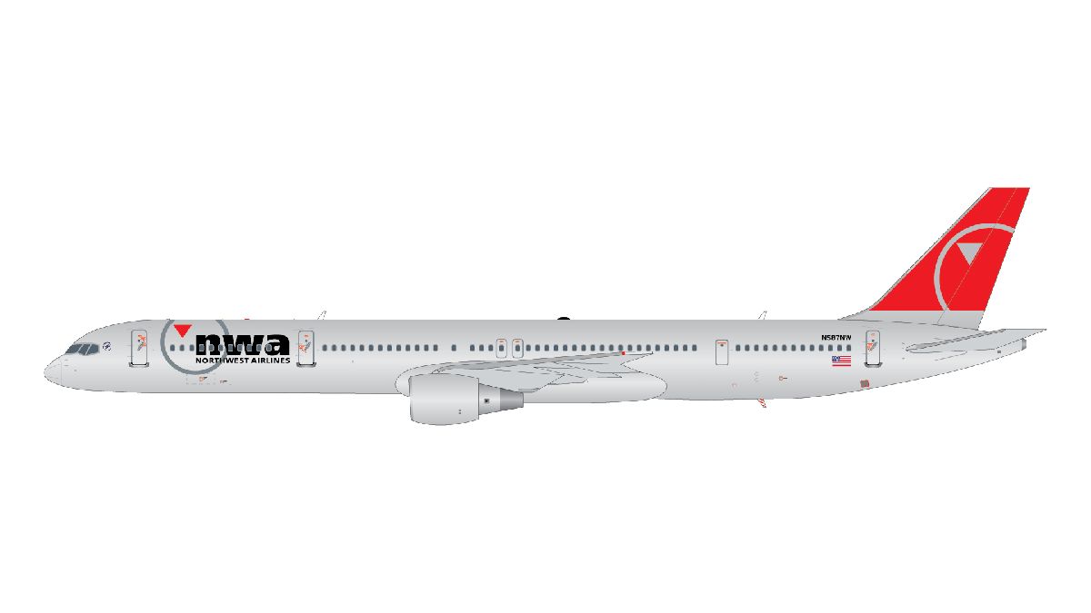 G2NWA1422 GEMINI 200 Northwest Airlines / ノースウエスト航空 B757-300 N587NW final livery; upgraded stand アップグレードスタンド付 1:200 お取り寄せ