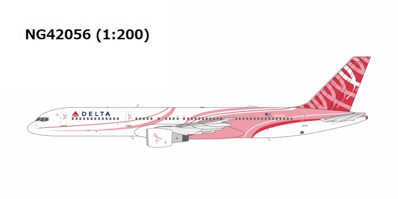 NG42056 NG MODELS Delta Air Lines / デルタ航空 special Song paint scheme for Breast Cancer Awareness B757-200/w N610DL 1:200 完売しました。