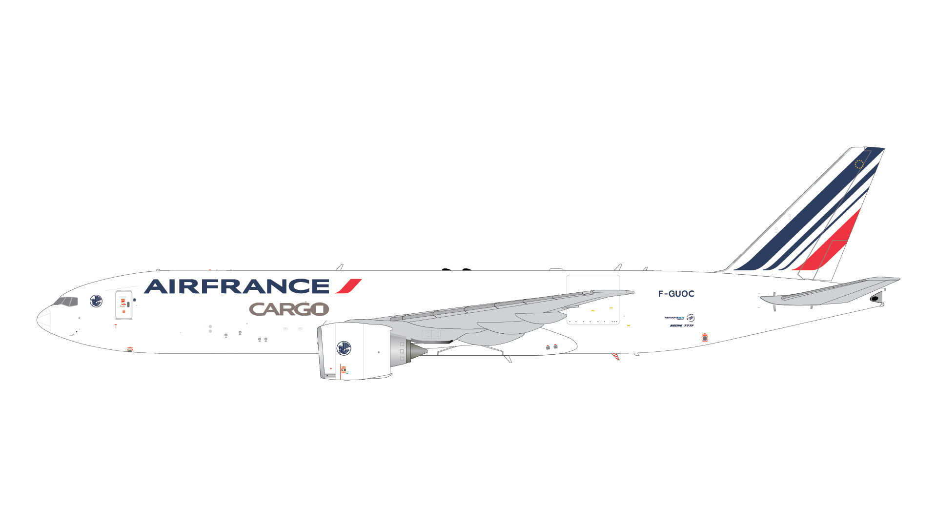 G2AFR1371 GEMINI 200 Air France Cargo / エールフランスカーゴ B777-200LRF F-GUOC  スタンド付 1:200 お取り寄せ