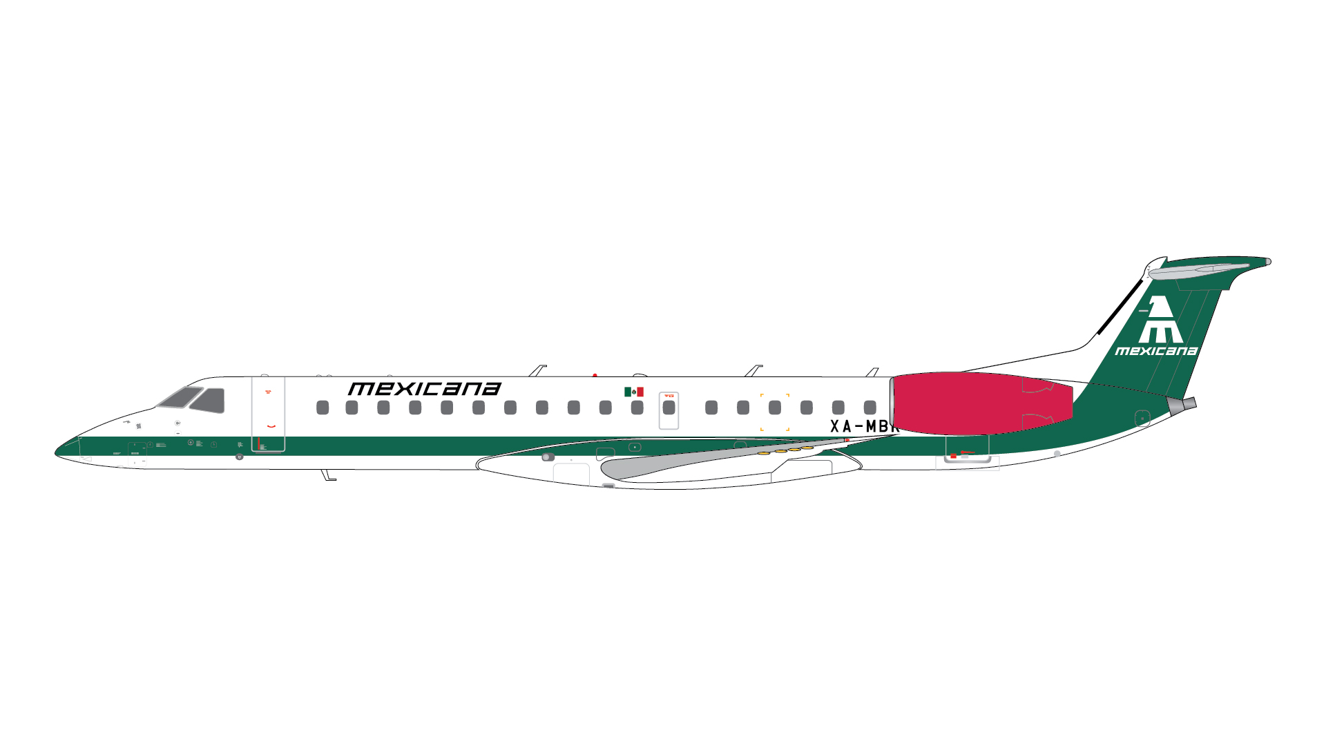 G2MXA1305 GEMINI 200 MEXICANA / メキシカーナ航空 メヒカーナ ERJ 145EP XA-MBR  スタンド付 1:200 お取り寄せ