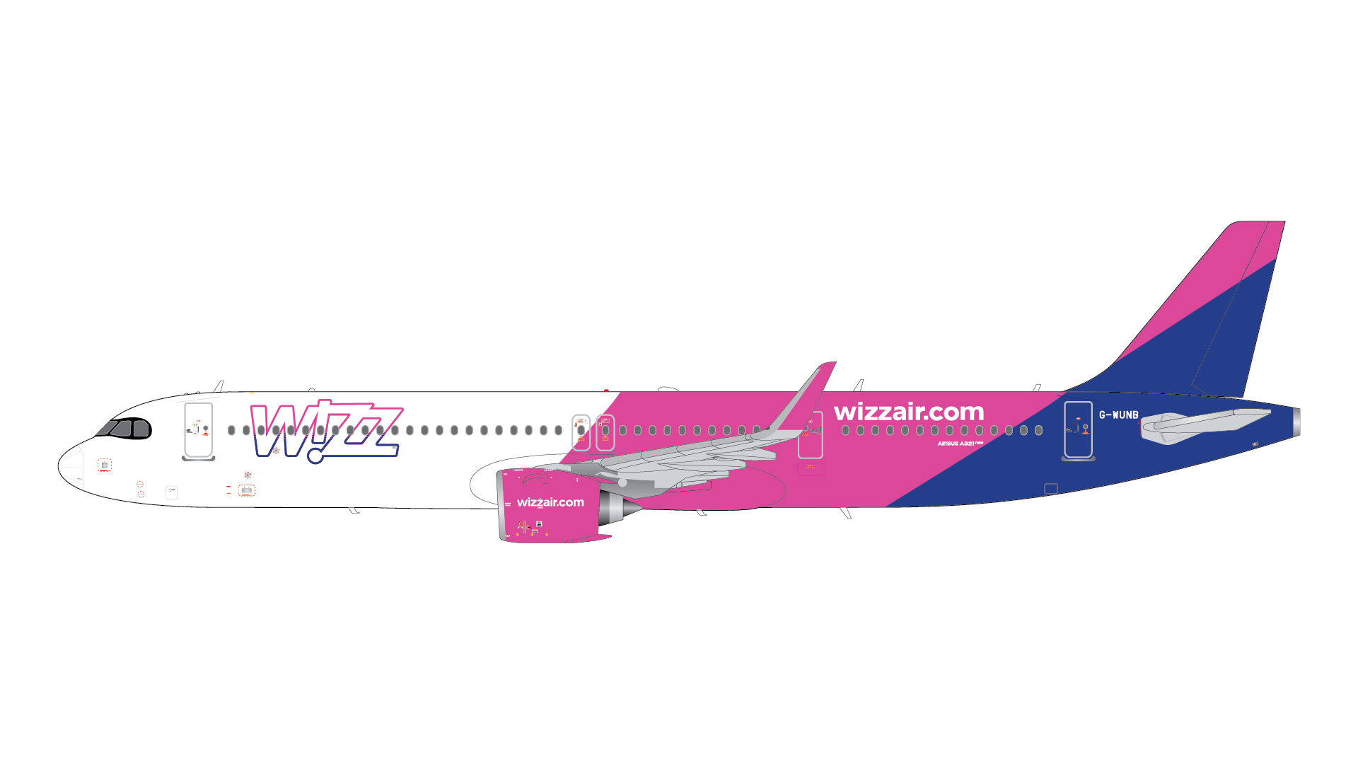 G2WUK1404 GEMINI 200 Wizz Air UK / ウィズエア・UK A321neo G-WUNB  スタンド付 1:200 お取り寄せ