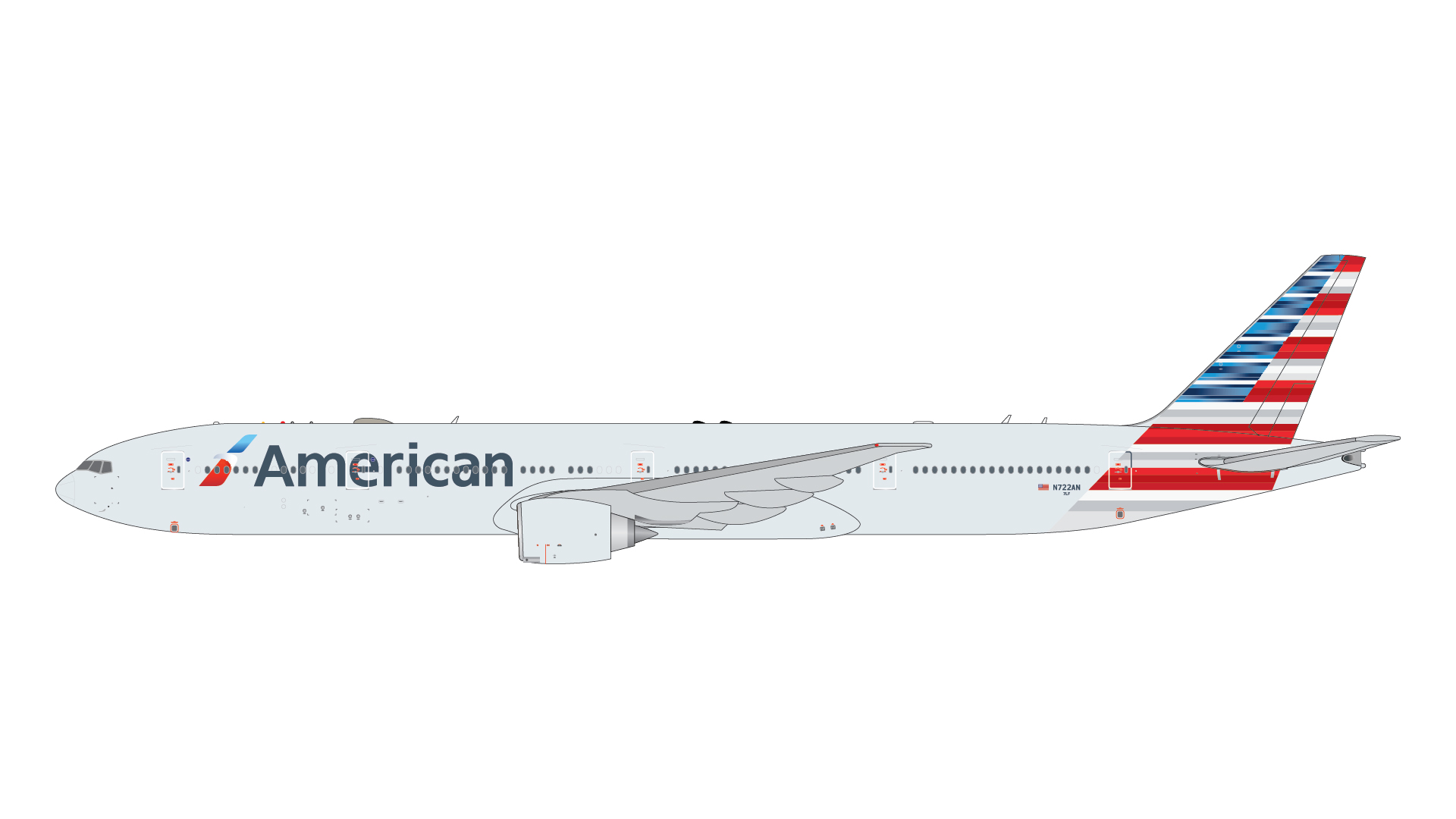 GJAAL2303 GEMINI JETS American Airlines / アメリカン航空 B777-300ER N722AN 1:400 GEMINI JETS 1:400 American Airlines / アメリカン航空 777-300 亜鉛ダイキャスト製