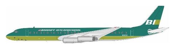 862BN0924 IN Flight200 Braniff International Airways / ブラニフ航空 DC-8-62 N1803 スタンド付き 1:200 メーカー完売 IN Flight200 1:200 Braniff International Airways / ブラニフ航空 DC-8 亜鉛ダイキャスト製