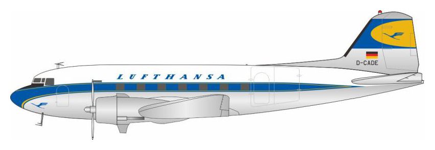 JFDC3002 JFOX Lufthansa / ルフトハンザドイツ航空 DC-3 D-CADE スタンド付 1:200 メーカー完売 JFOX 1:200 Lufthansa / ルフトハンザドイツ航空 DC-3 亜鉛ダイキャスト製