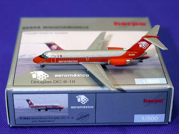 513623 Herpa Aeromexico / アエロメヒコ DC-9-10 XA-SOH 1:500 完売しました。 Herpa 1:500 Aeromexico / アエロメヒコ DC-9 亜鉛ダイキャスト製
