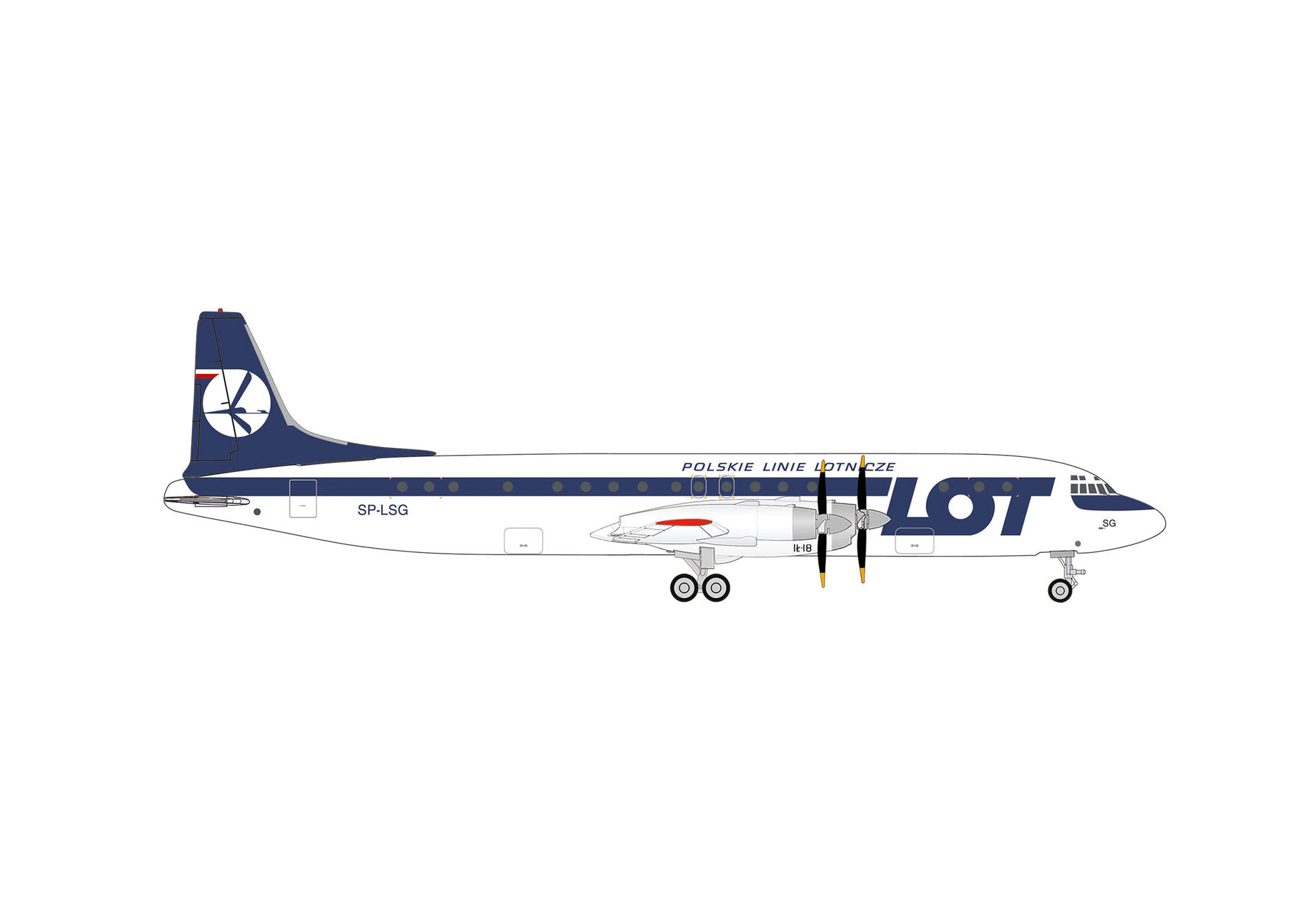 538794 Herpa LOT Polish Airlines / LOTポーランド航空 IL-18 SP-LSG 1:500 お取り寄せ