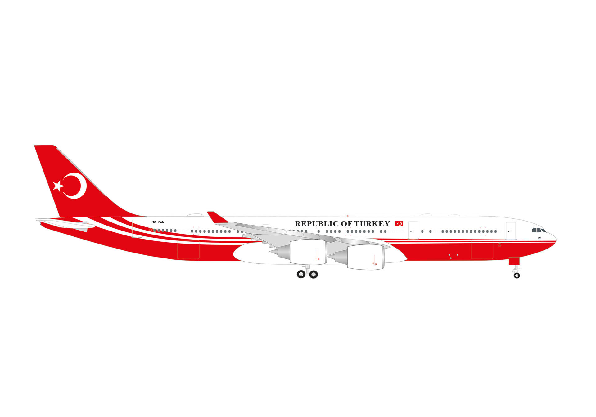 538930 Herpa Turkey Government / トルコ政府専用機 A340-500 TC-CAN 1:500