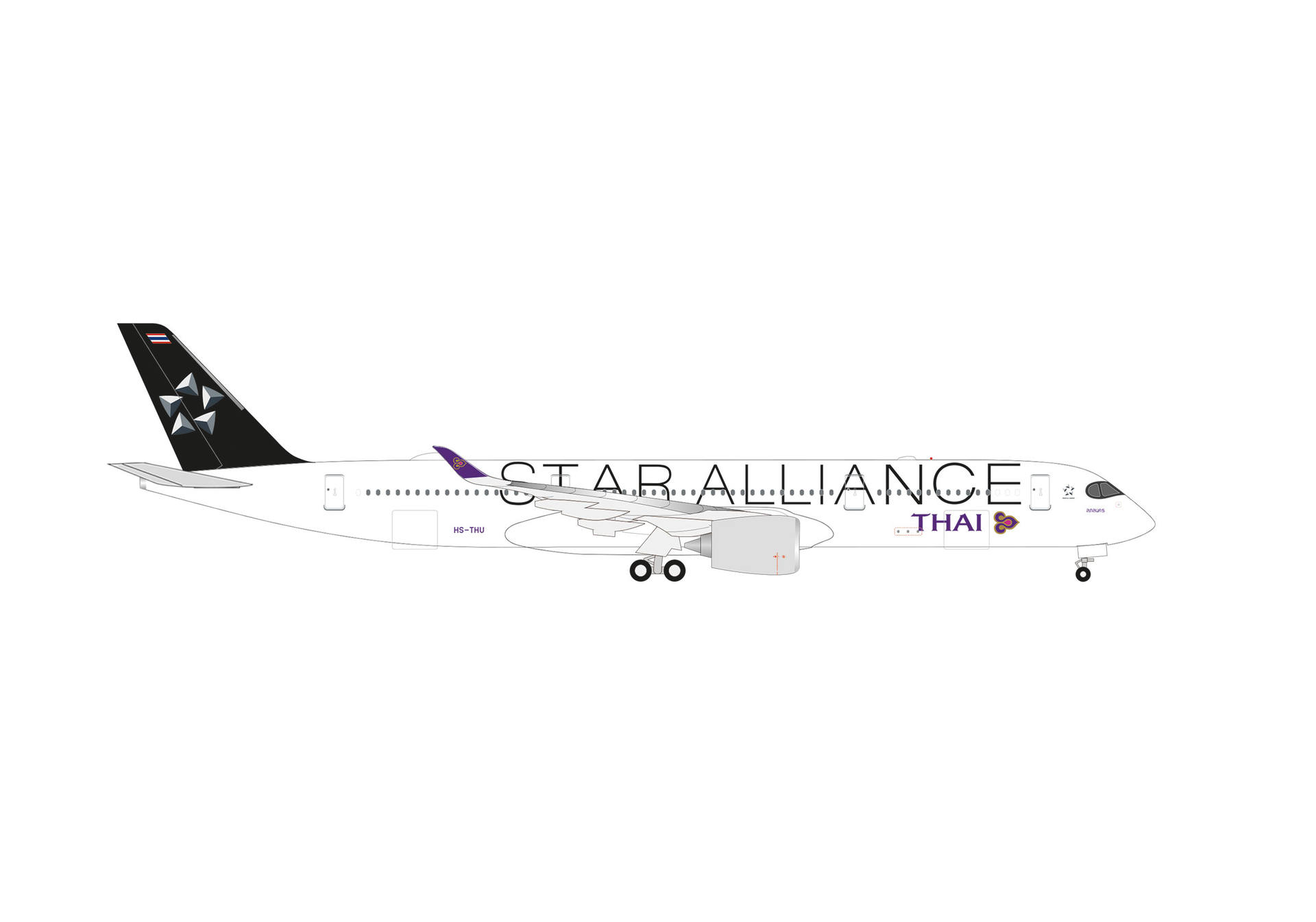 538978 Herpa Thai Airways / タイ国際航空 A350-900 HS-THU 