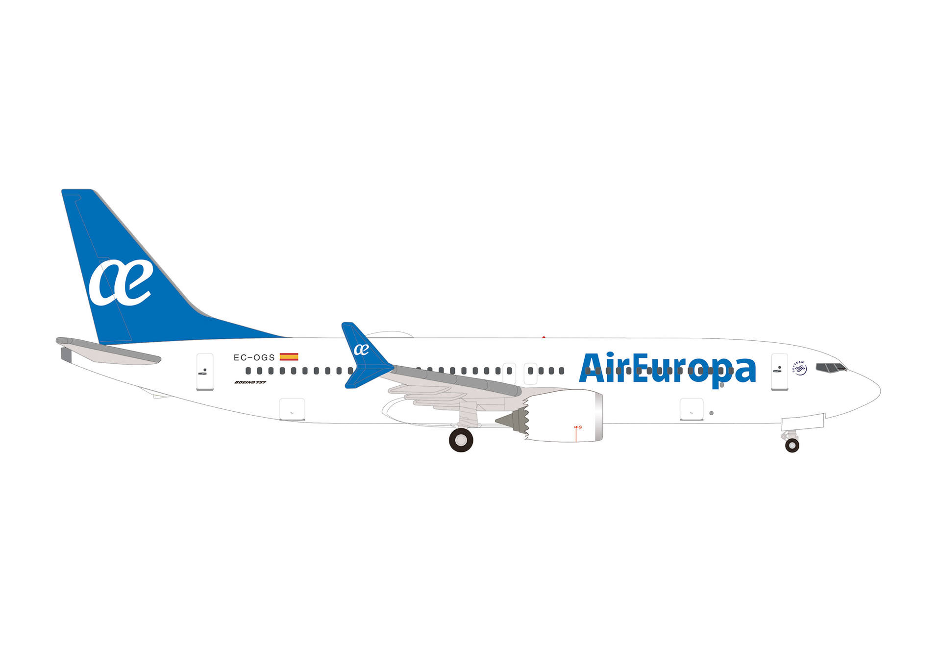 539067 Herpa Air Europa JJ Hidalgo / エア・ヨーロッパ B737 Max8 EC-OGS 1:500