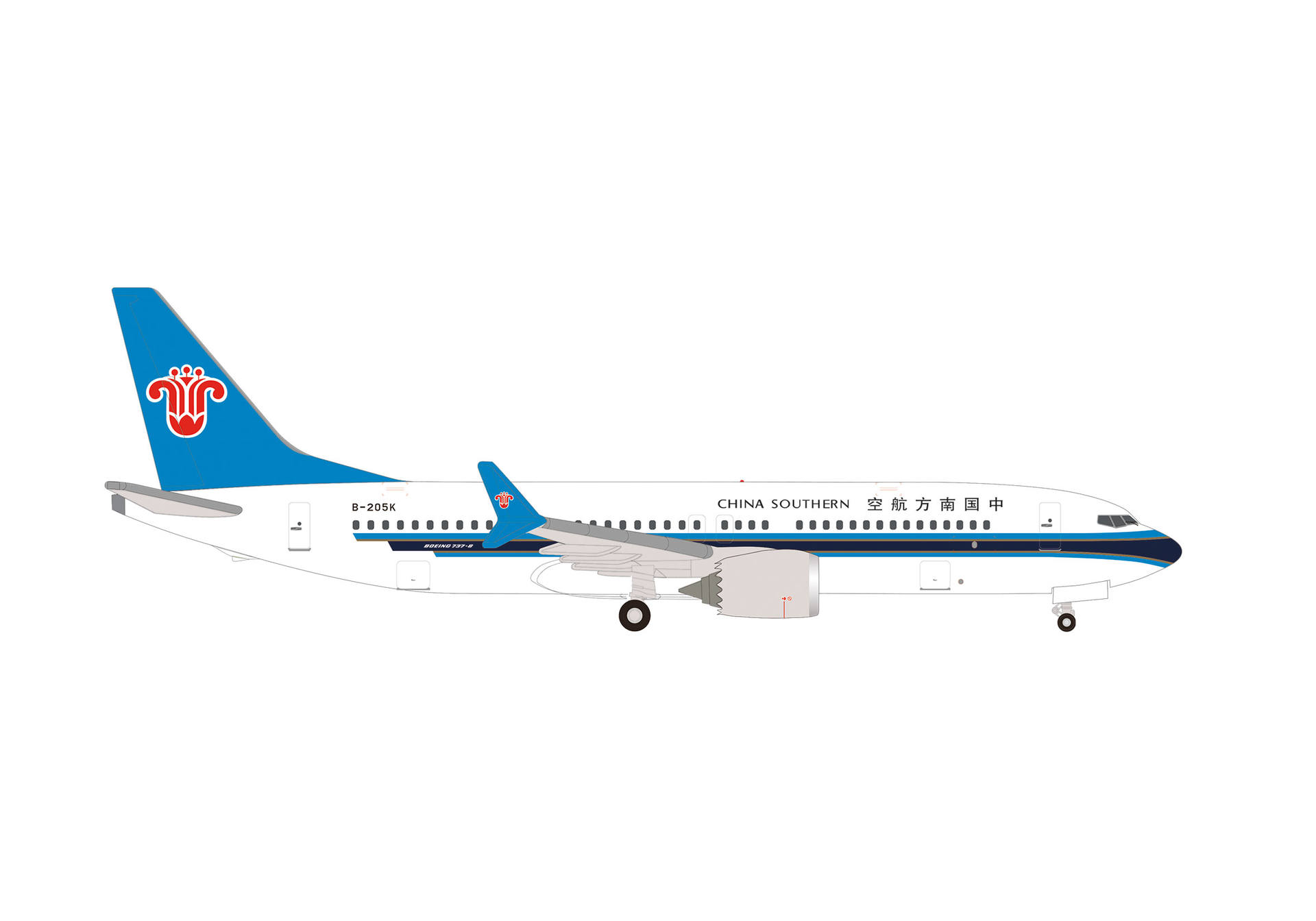 539074 Herpa CHINA SOUTHERN AIRLINES / 中国南方航空 B737 Max8 B-205K 1:500 完売しました