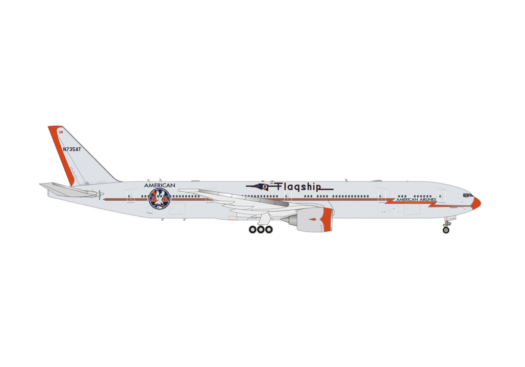574020 Herpa American Airlines / アメリカン航空 B777-300ER N735AT Flagship Heritage Livery 1:200 予約 Herpa 1:200 American Airlines / アメリカン航空 777-300 プラスチック製