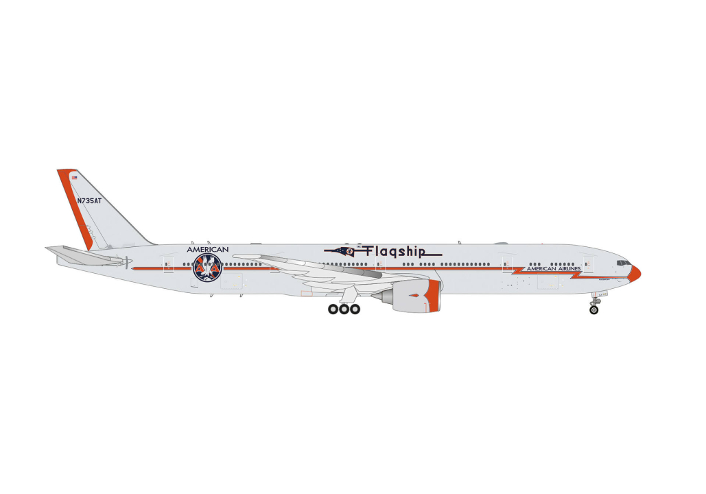 614986 Herpa SNAPFIT American Airlines / アメリカン航空 B777-300ER N735AT Flagship Heritage Livery 1:200 予約