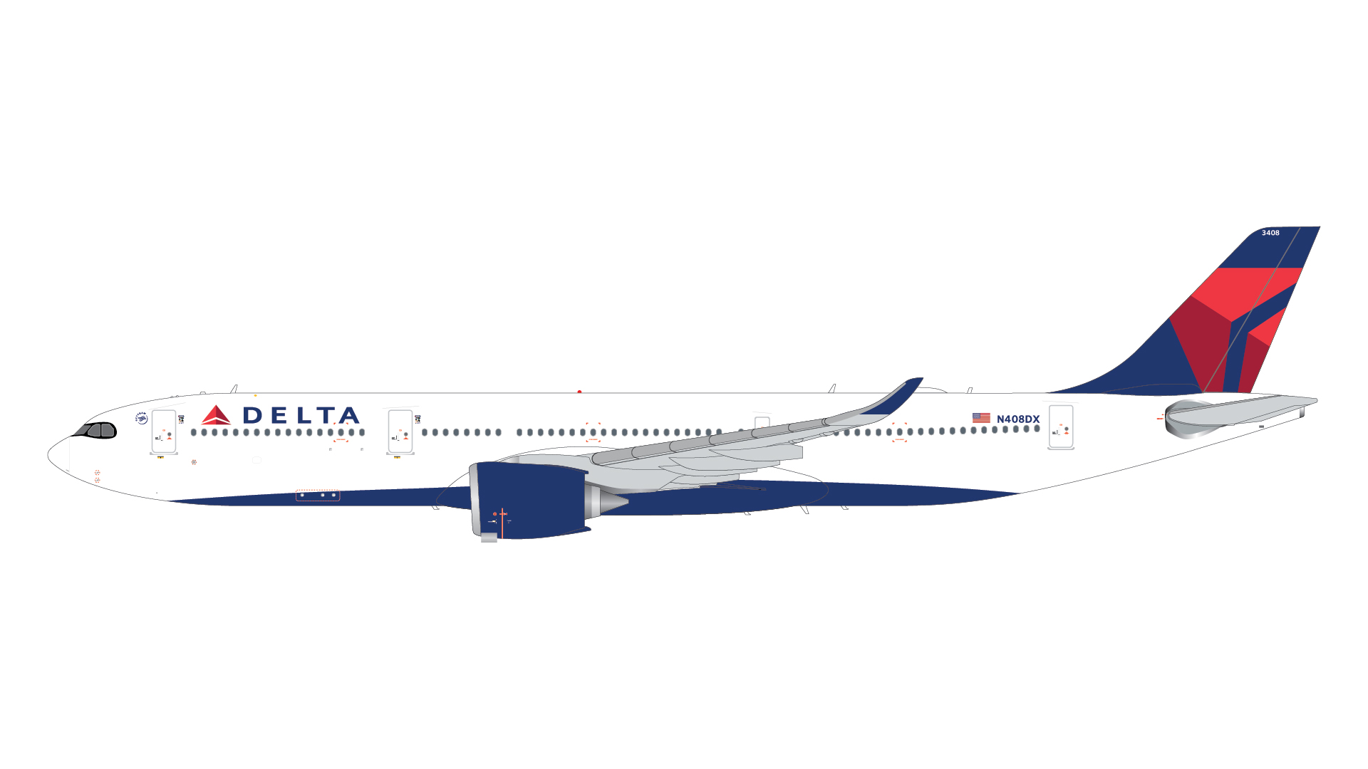 G2DAL1437 GEMINI 200 Delta Air Lines / デルタ航空 A330-900 N408DX  スタンド付 1:200 お取り寄せ GEMINI JETS 1:200 Delta Air Lines / デルタ航空 A330-900neo 亜鉛ダイキャスト製