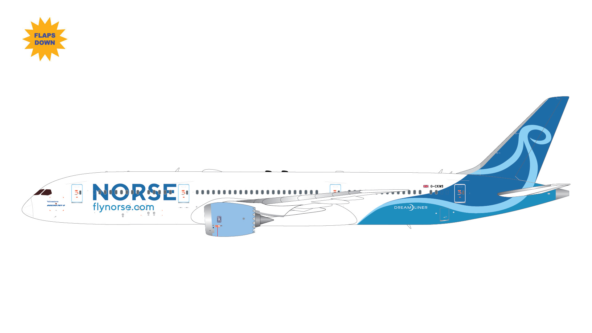 G2UBT1435F GEMINI 200 Norse Atlantic Airways / ノースアトランティック航空 B787-9 flaps down G-CKWS  スタンド付 1:200 お取り寄せ