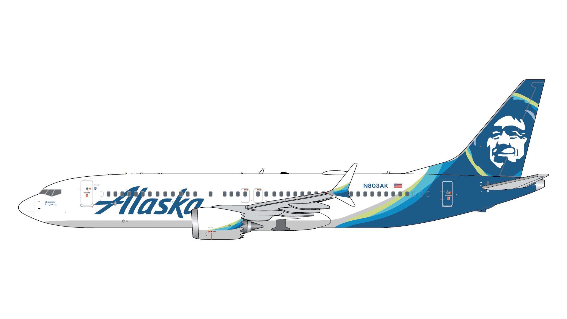 GJASA2392 GEMINI JETS Alaska Airlines / アラスカ航空 B737 MAX8 N803AK 1:400 メーカー完売