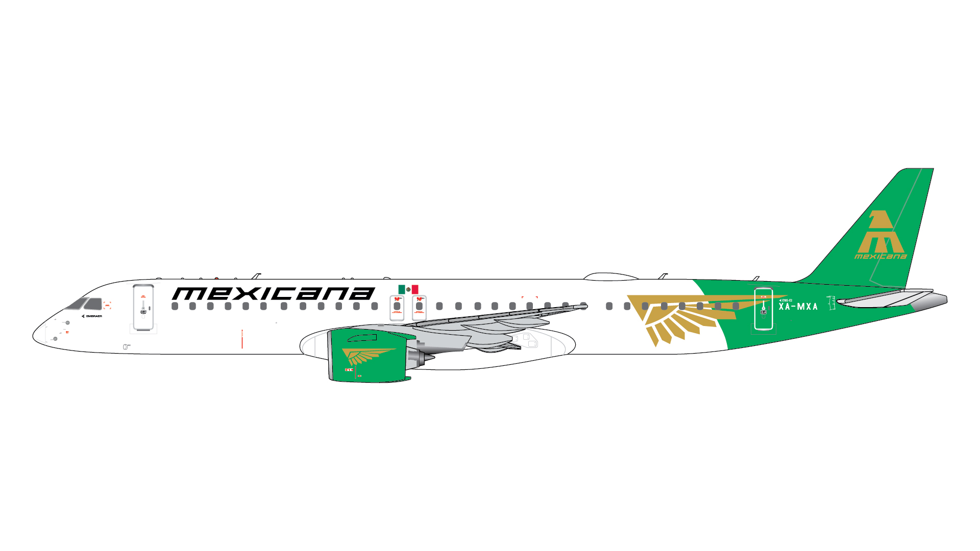 GJMXA2383 GEMINI JETS MEXICANA / メキシカーナ航空 メヒカーナ E195-E2 XA-MXA 1:400 GEMINI JETS 1:400 MEXICANA / メキシカーナ航空 メヒカーナ E195-E2 亜鉛ダイキャスト製
