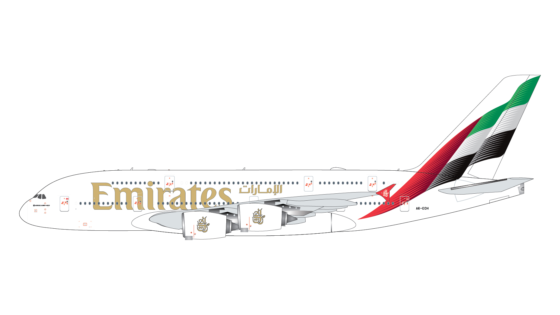 GJUAE2378 GEMINI JETS Emirates / エミレーツ航空 new livery A380-800 A6-EOH 1:400 完売しました