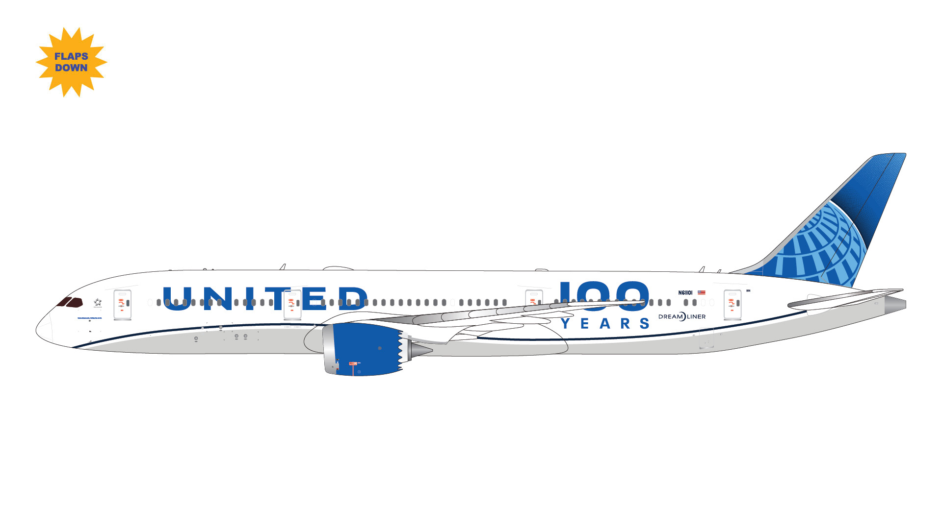 GJUAL2228F GEMINI JETS United Airlines / ユナイテッド航空 “100 Years” (flaps down) B787-9 N61101 1:400 メーカー完売 GEMINI JETS 1:400 United Airlines / ユナイテッド航空 787-9 亜鉛ダイキャスト製
