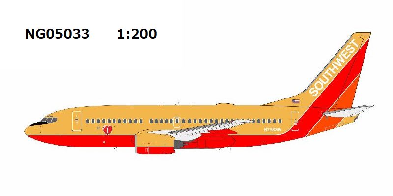 NG05033 NG MODELS Southwest Airlines / サウスウエスト航空 Mustard rocket livery without winglets B737-700 N758SW 1:200 お取り寄せ NG MODELS 1:200 Southwest Airlines / サウスウエスト航空 737-700 亜鉛ダイキャスト製