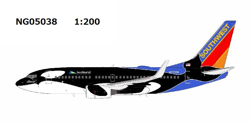 NG05038 NG MODELS Southwest Airlines / サウスウエスト航空 Shamu livery B737-700/w N713SW 1:200 完売しました。