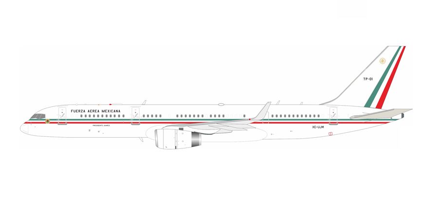 IF752TP01 IN Flight200 Mexico Air Force / メキシコ空軍 B757-200 TP-01 XC-UJM スタンド付き 1:200 メーカー完売 IN Flight200 1:200 Mexico Air Force / メキシコ空軍 757-200 亜鉛ダイキャスト製