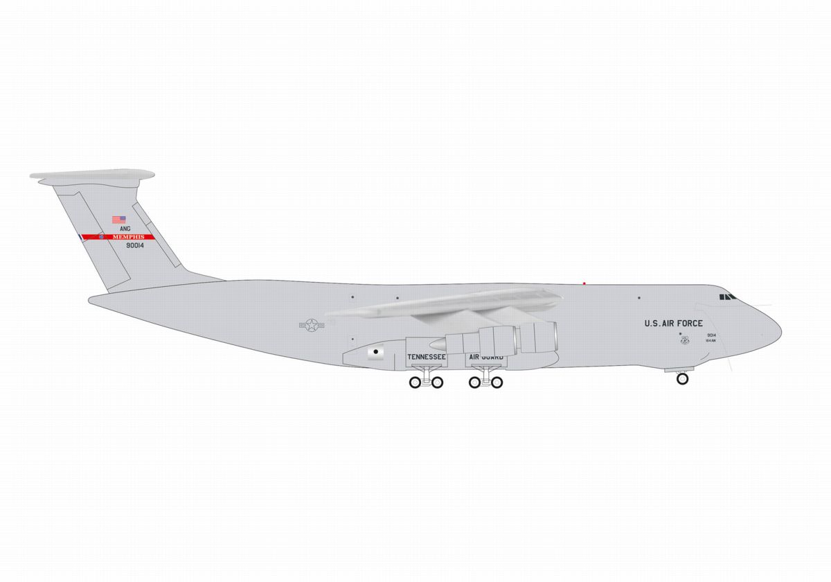 539180 Herpa U.S. Air Force / アメリカ空軍 C-5A 69-0014 テネシー州空軍州兵 155th AS メンフィス空軍州兵基地 1:500 予約