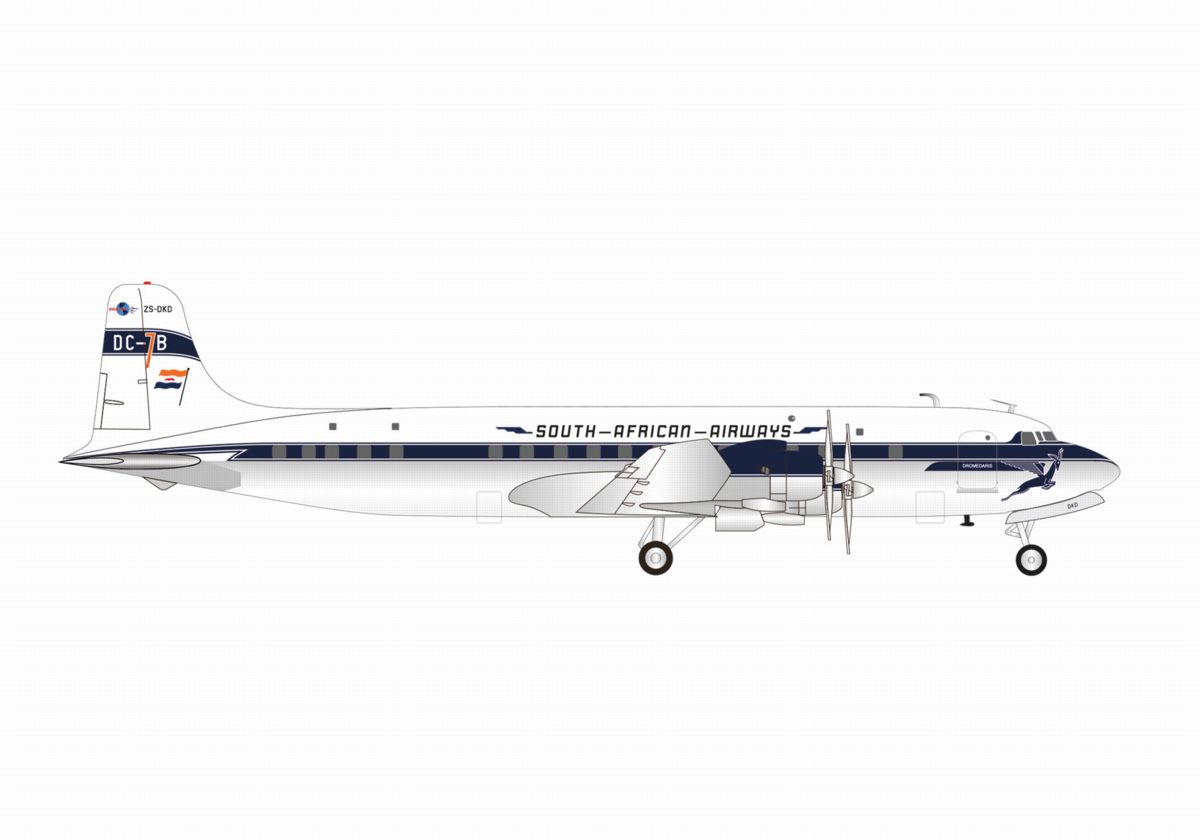 574006 Herpa South African / 南アフリカ航空 DC-7B ZS-DKD 
