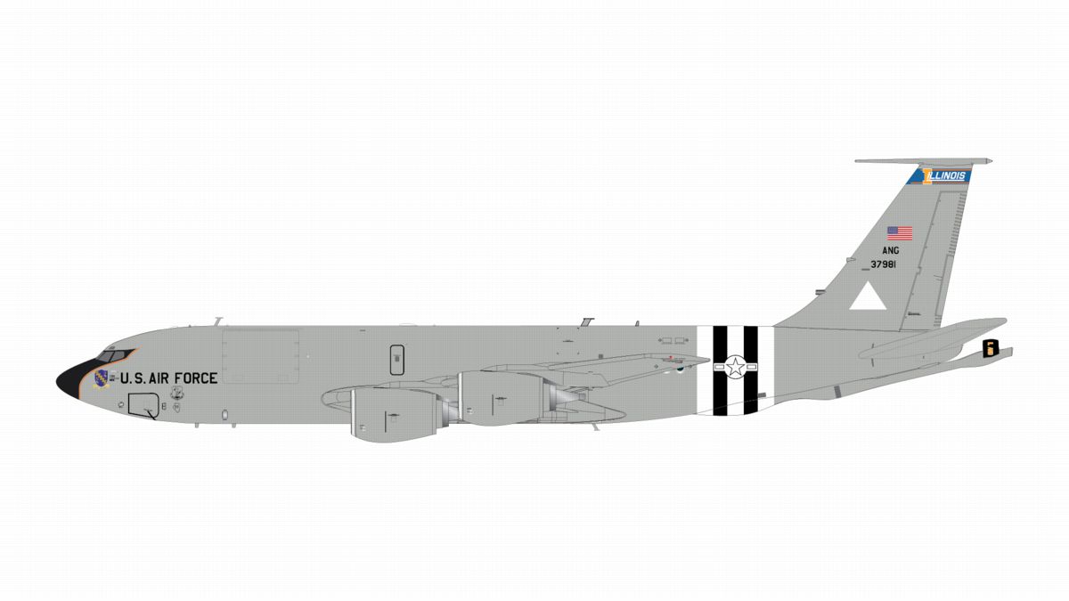 G2AFO1442 GEMINI 200 U.S. Air Force / アメリカ空軍 KC-135R 63-7981 Illinois Air National Guard スタンド付 1:200 お取り寄せ