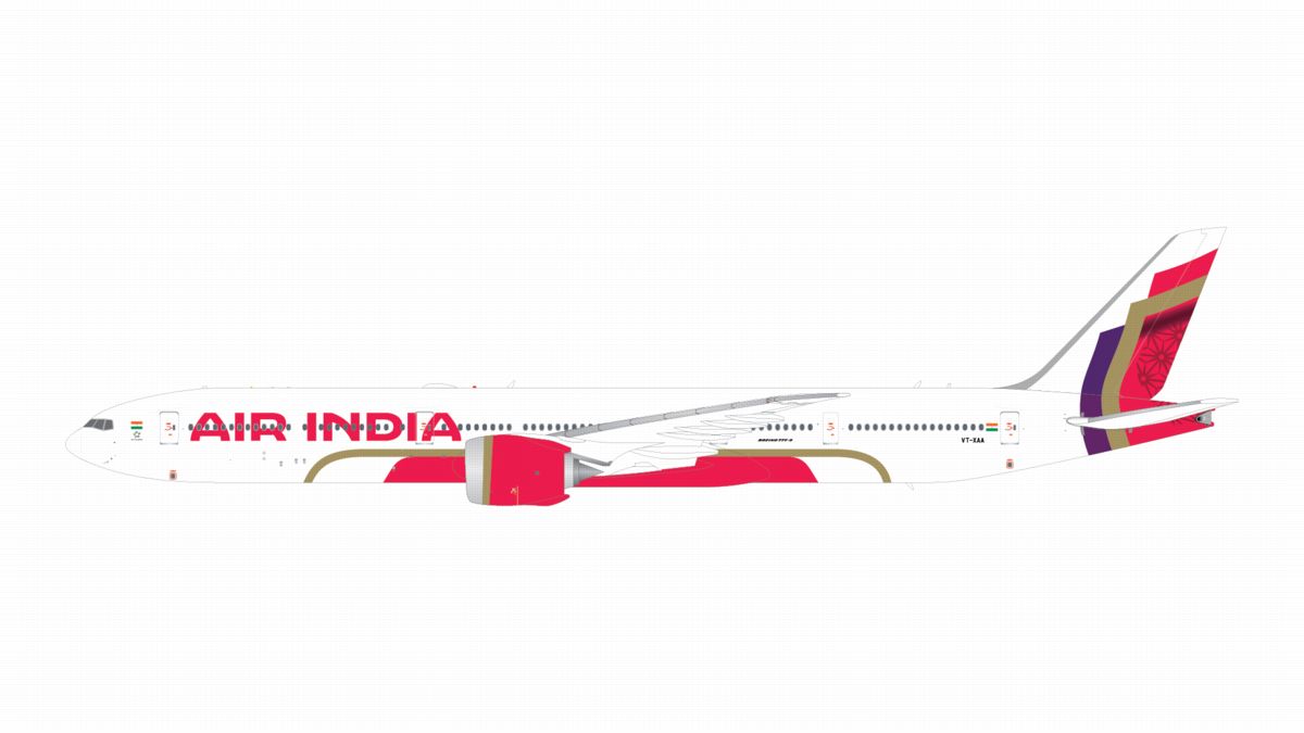 G2AIC1323 GEMINI 200 Air India / エア インディア B777-9 VT-XAA with optional folded wingtips スタンド付 1:200 お取り寄せ