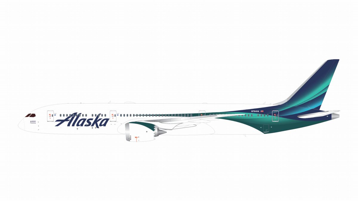 G2ASA1501 GEMINI 200 Alaska Airlines / アラスカ航空 B787-9 N784HA  スタンド付 1:200 お取り寄せ