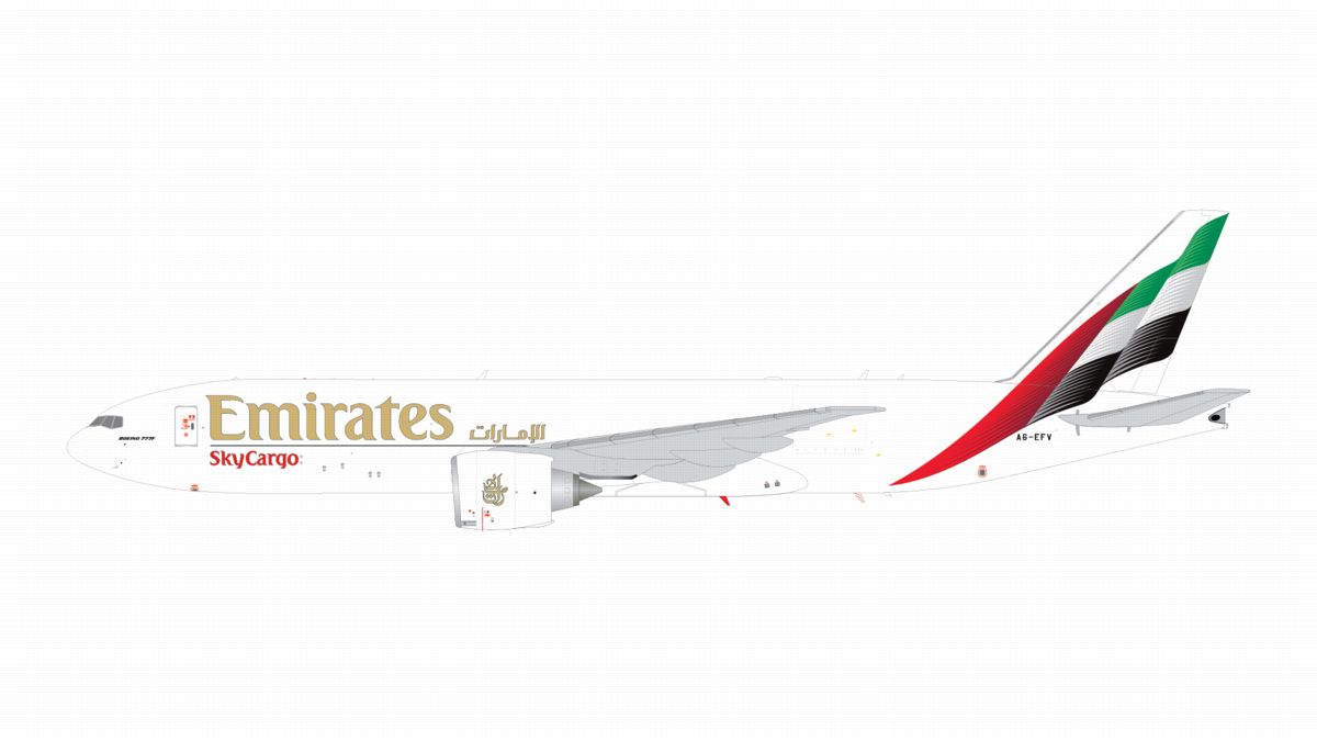G2UAE1475 GEMINI 200 Emirates SkyCargo / エミレーツ・スカイカーゴ B777-200LRF A6-EFV  スタンド付 1:200 お取り寄せ