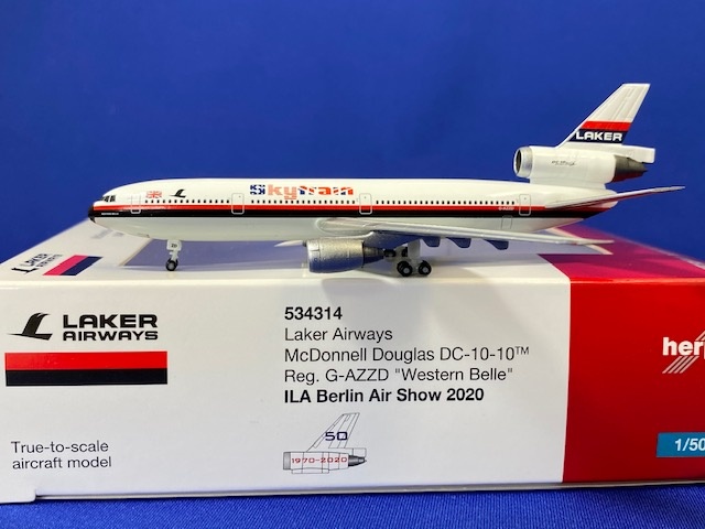 534314 Herpa Laker Airways / レイカー航空 DC-10-10 G-AZZD ILA Berlin Show2020 1:500 完売しました Herpa 1:500 Laker Airways / レイカー航空 DC-10 亜鉛ダイキャスト製