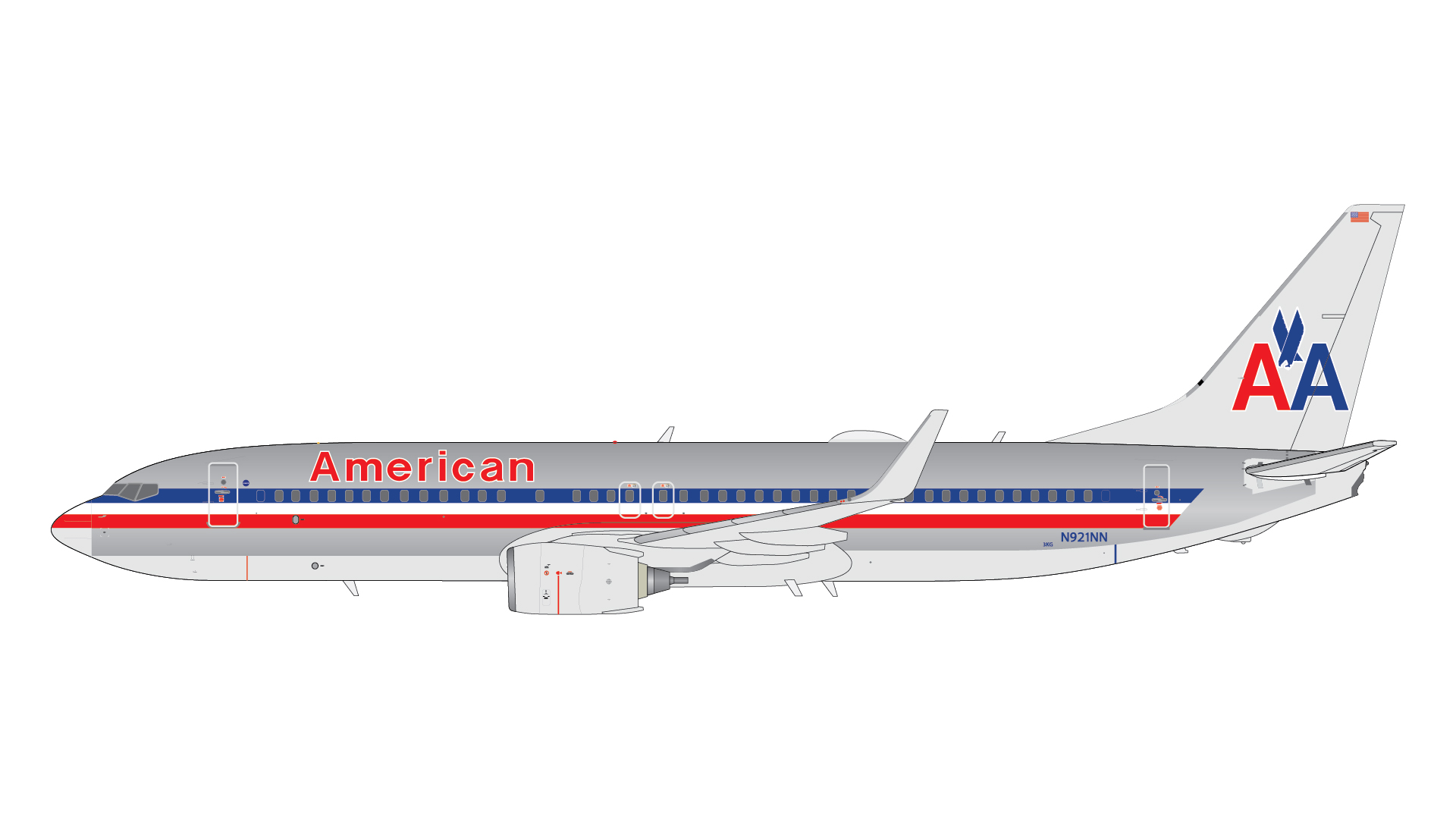 G1AAL001 GEMINI 200 American Airlines / アメリカン航空 B737-800W N921NN polished livery 1:100 予約 GEMINI JETS 1:100 American Airlines / アメリカン航空 737-800 亜鉛ダイキャスト製