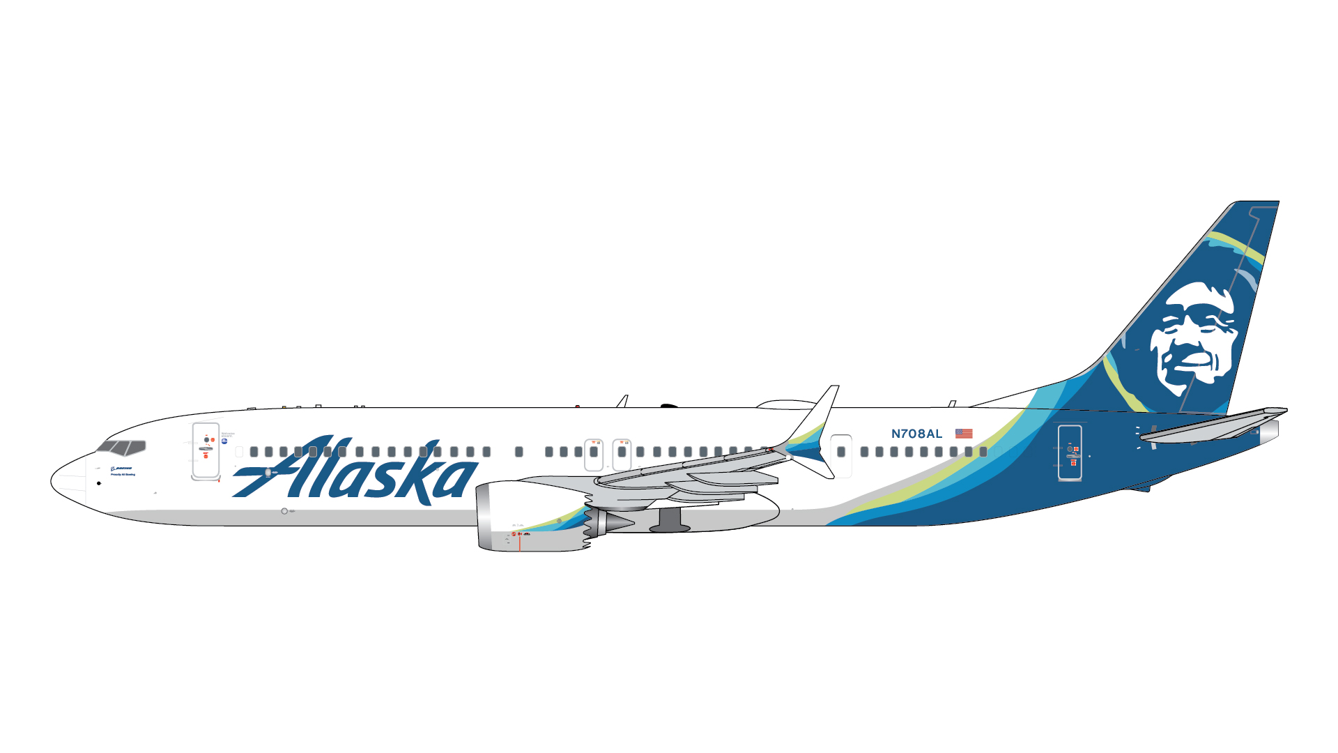 GJASA2393 GEMINI JETS Alaska Airlines / アラスカ航空 B737 MAX9 N708AL 1:400