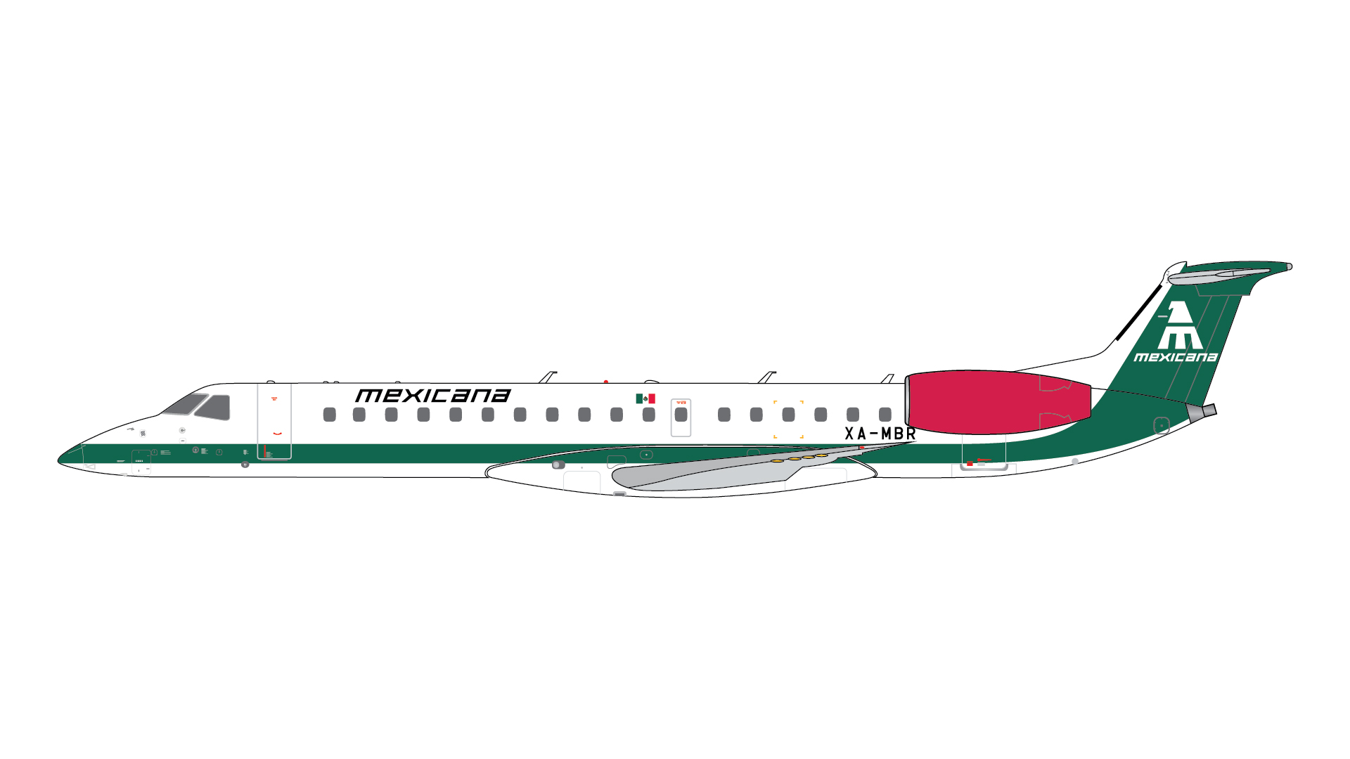 GJMXA2267 GEMINI JETS MEXICANA / メキシカーナ航空 メヒカーナ ERJ 145EP XA-MBR 1:400