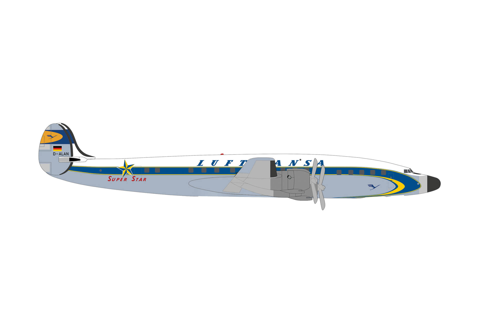 539357 Herpa Lufthansa / ルフトハンザドイツ航空 L-1649A D-ALAN 1:500 予約