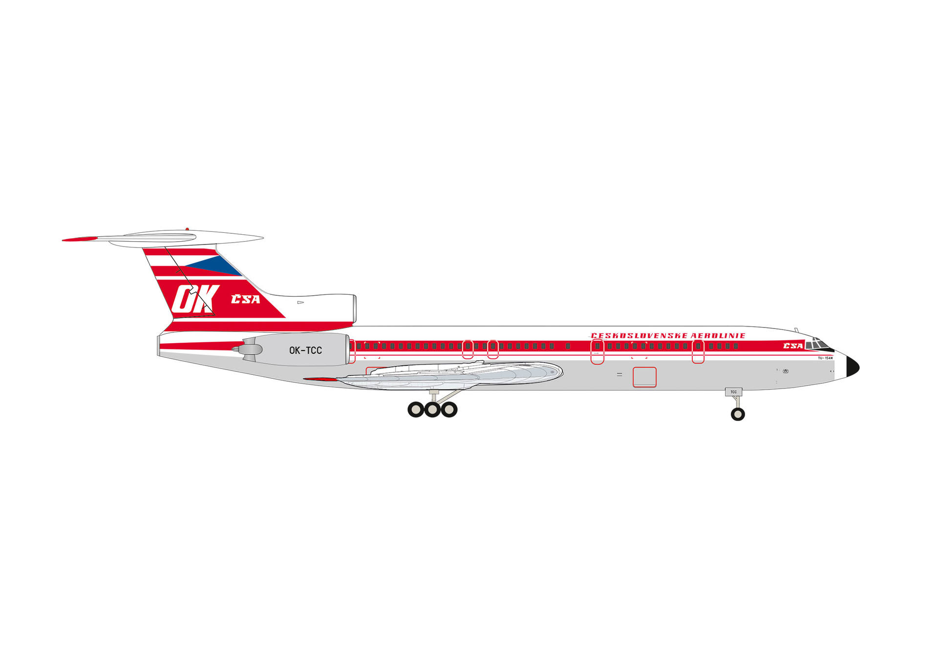 574051 Herpa CSA Czechoslovak Airlines / チェコ航空 TU-154M OK-TCC 