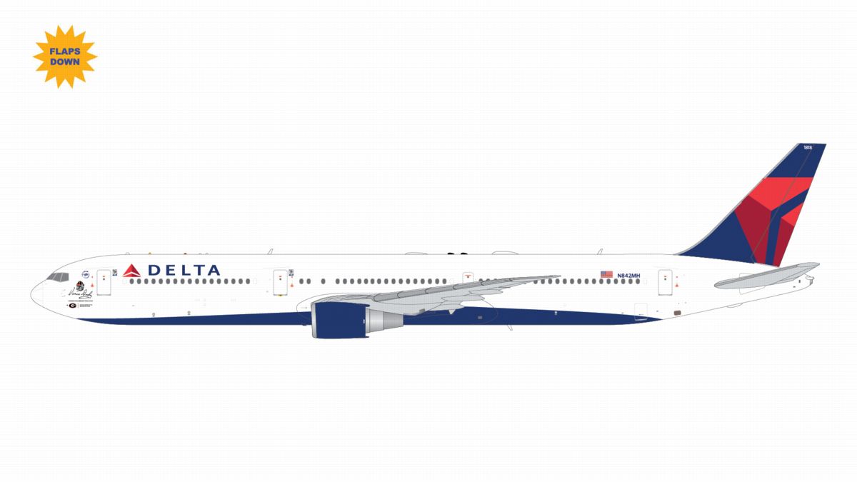 G2DAL1444F GEMINI 200 Delta Air Lines / デルタ航空 B767-400ER flaps down N842MH 